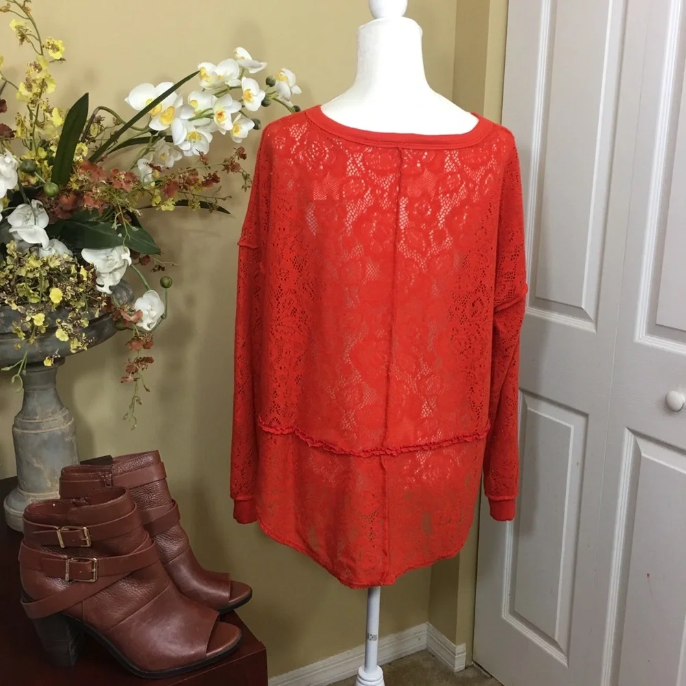 NWT FREE PEOPLE NOT COLD IN THIS LONG SLEEVE‎ SHEER KNIT TOP Boho Chic Romantic